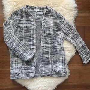 Max Studio Tweed Boucle Knit Short Jacket Cardigan